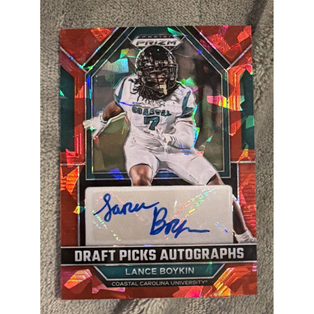 2023 Panini Prizm Draft Picks - Draft Picks Autographs Lance Boykin #DPA-LAB Red